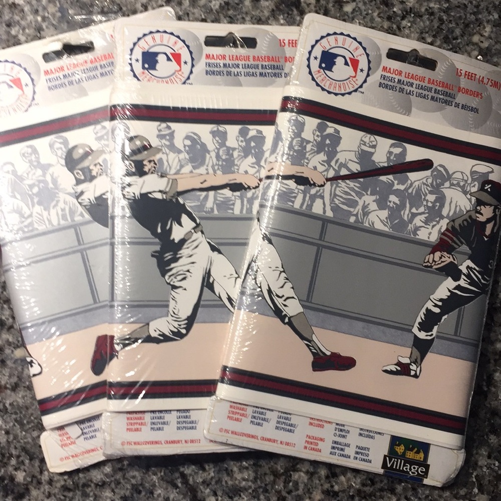 MLB Bundle of 3 Baseball Boarder 45 feet total